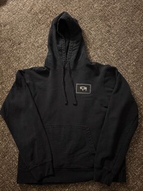 Port and Company Black Hooded Pullover with Buffalo Patch